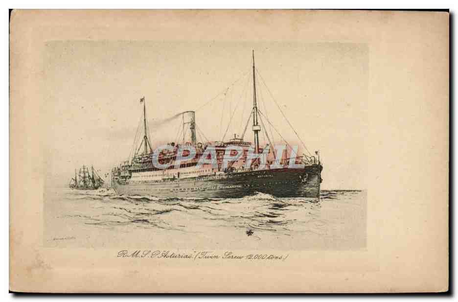 CPA Bateau Paquebot Asturias 