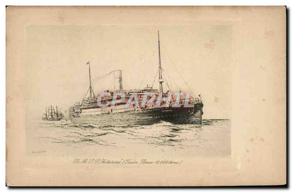 CPA Bateau Paquebot Asturias 