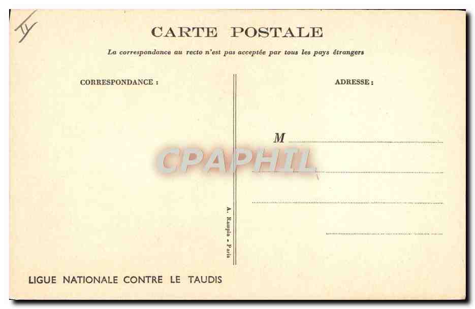 Scène de cuisine — femme et enfant — dessin de P. Poullet — Verso