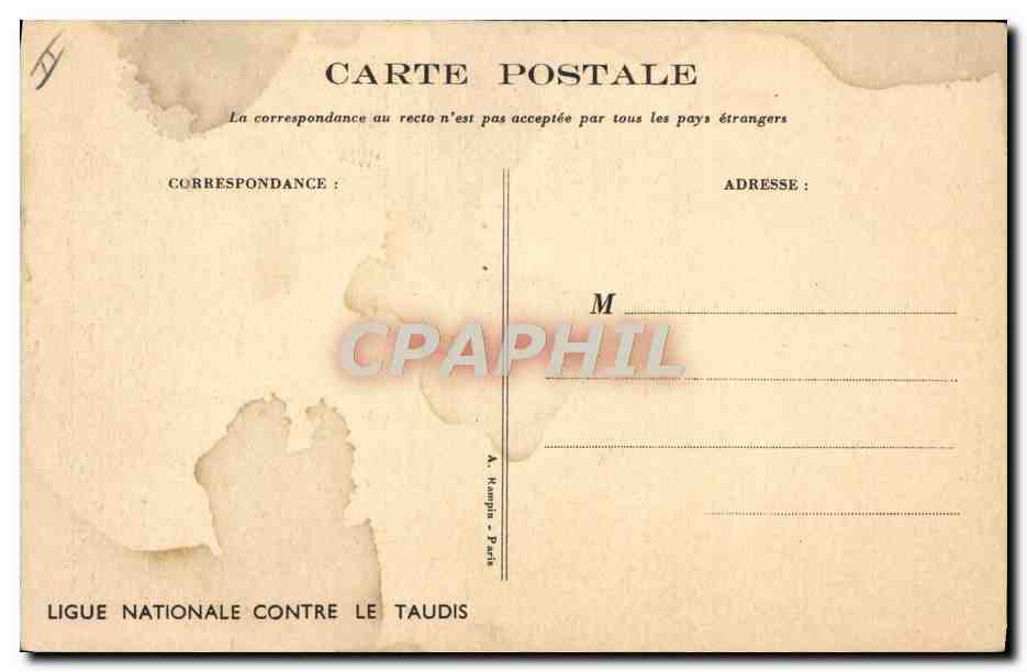 Enfant à l'hôpital — illustration — Ligue Nationale Contre le Taudis — Rückseite