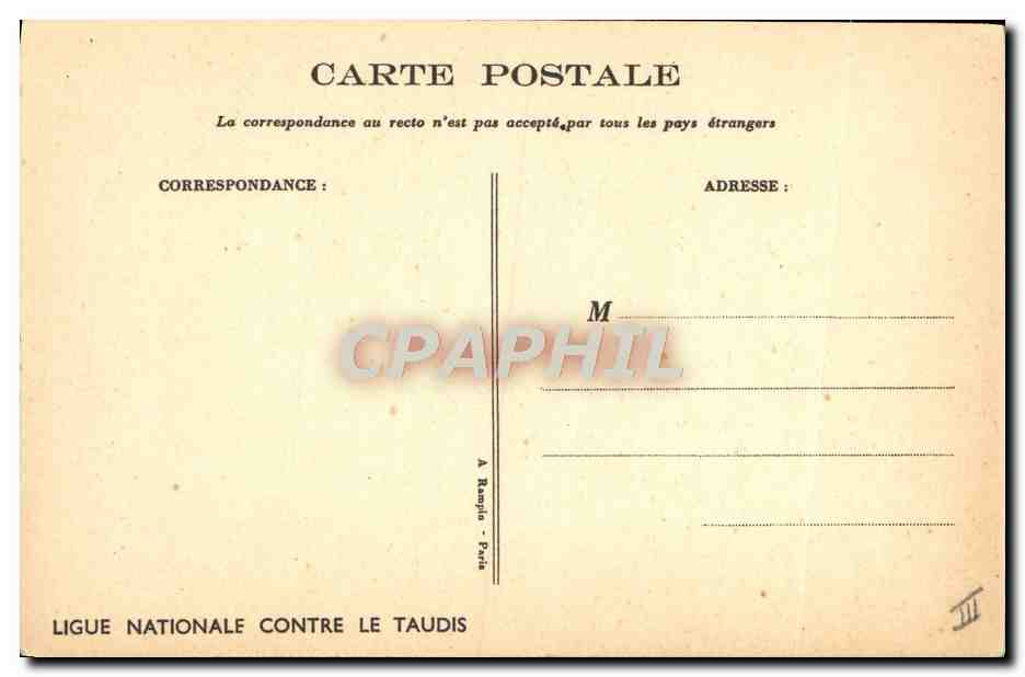 Bambini in un cortile — scena di vita — Ligue Nationale Contre le Taudis — Verso