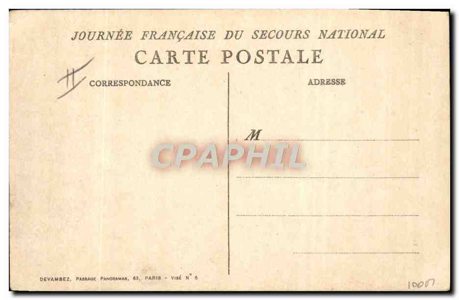CPA Fantaisie Illustrateur Journee Francaise du Secours National  — Rückseite