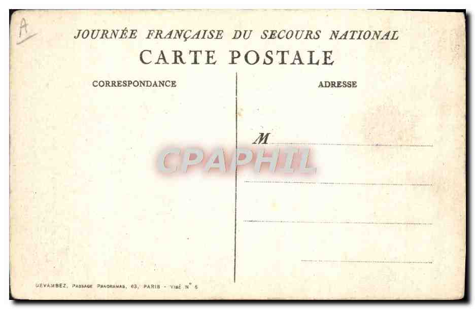 CPA Fantaisie Illustrateur Journee Francaise du Secours National  — Rückseite