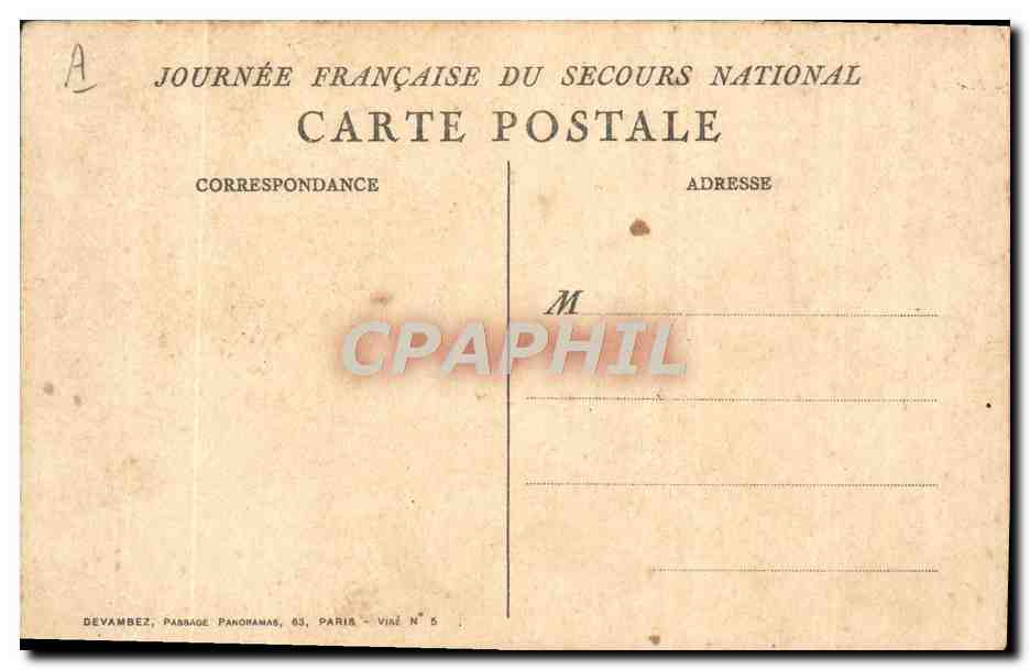 CPA Fantaisie Illustrateur Journee Francaise du Secours National  — Rückseite