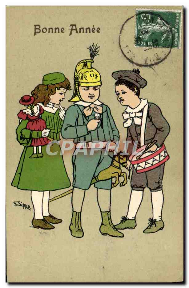 CPA Fantaisie Illustrateur Enfants Bonne annee