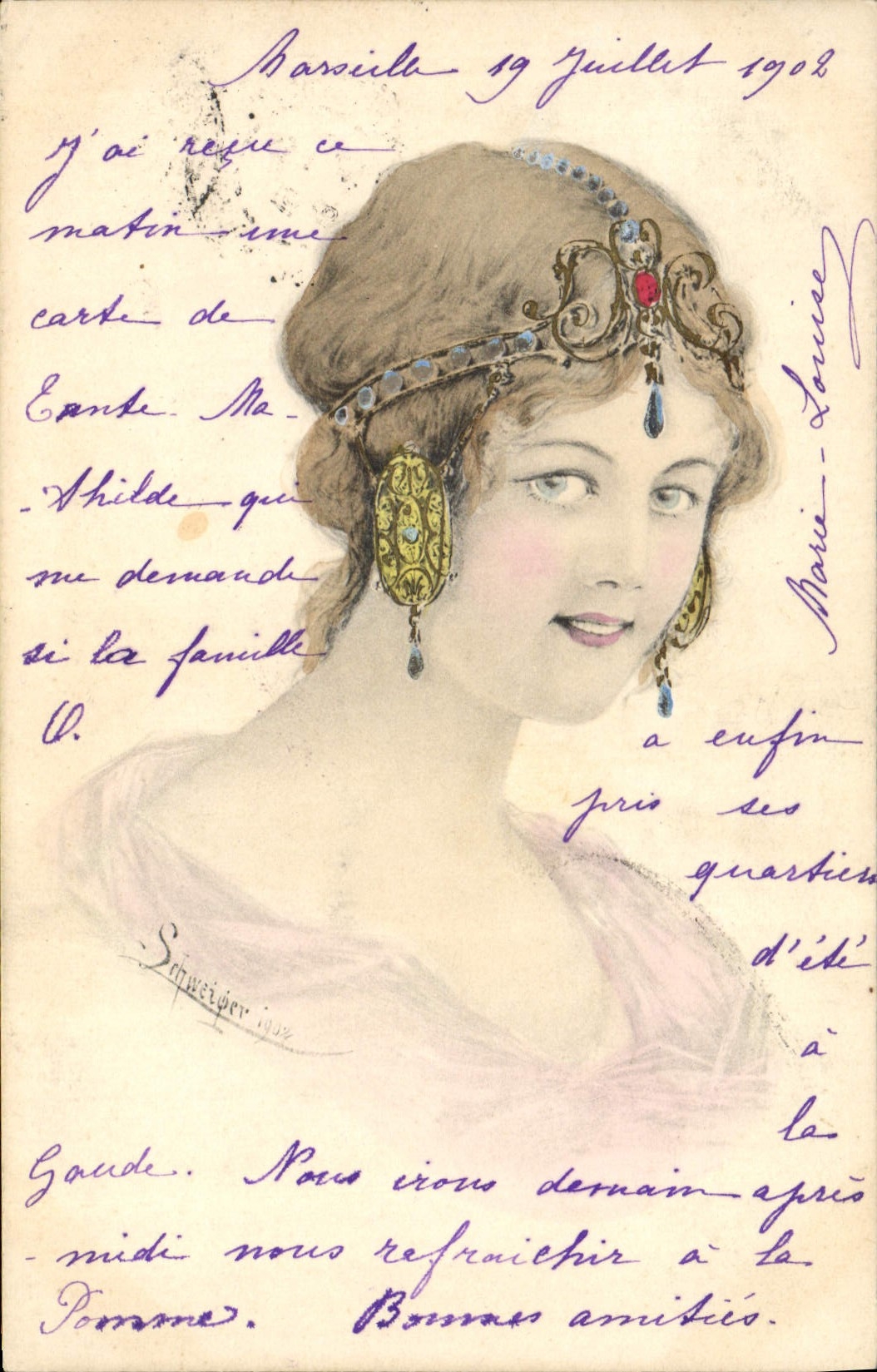 CPA Fantaisie Illustrateur Femme