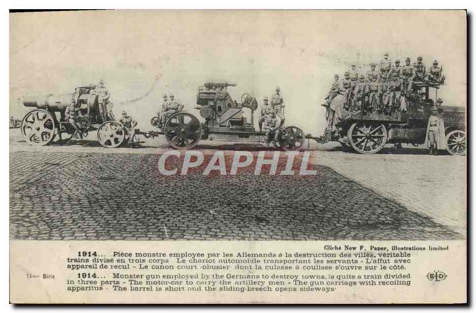 Canon de campagne allemand — 1914 — Cliche New F. Paper, illustrations limited
