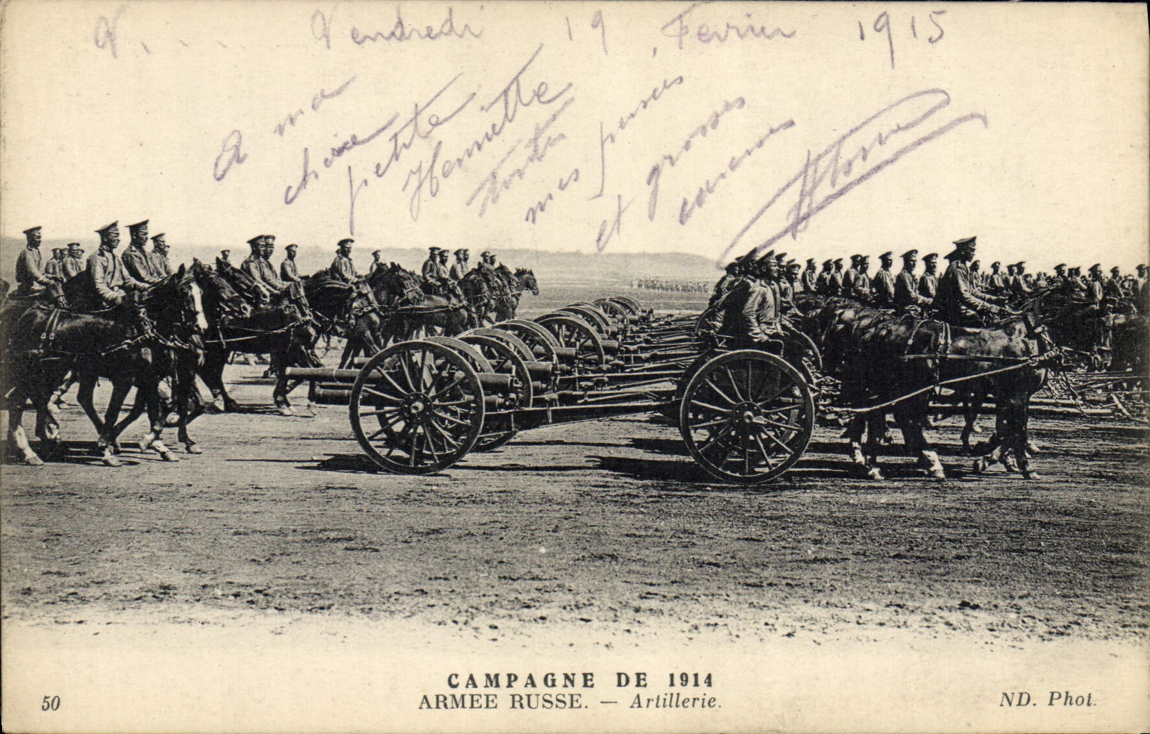 Armée Russe — Artillerie — Campagne de 1914 — ND. Phot.