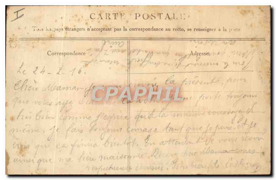CPA Militaria Episode d'un duel d'artillerie Aspect d'un caisson qui a encaisse — Rückseite