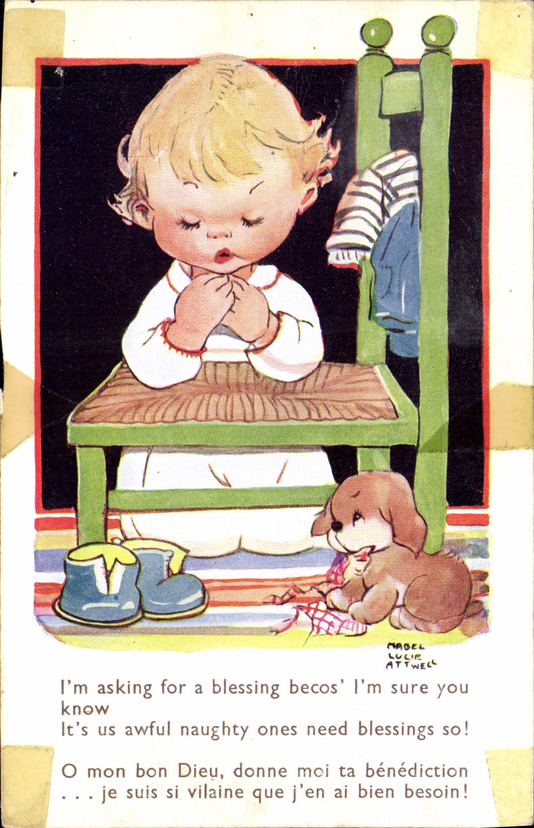 CPA Fantaisie Illustrateur Enfant Mabel Lucie Attwell Chien