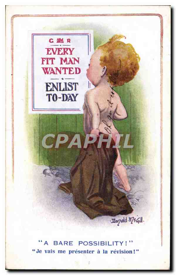CPA Fantaisie Illustrateur Enfant Bebe Every fit man wanted Donald Mc Gill