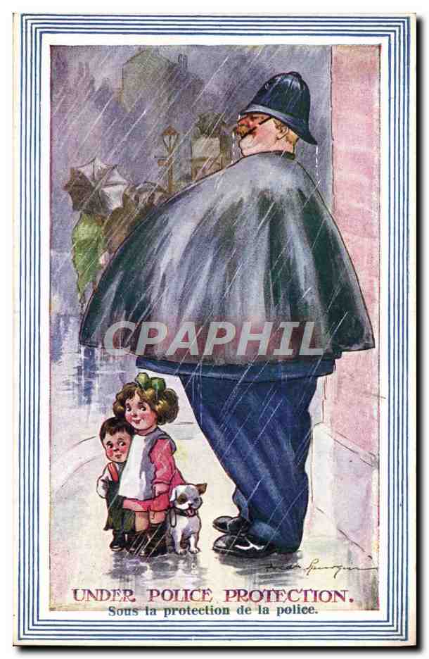 CPA Fantaisie Illustrateur Enfants Police Policeman