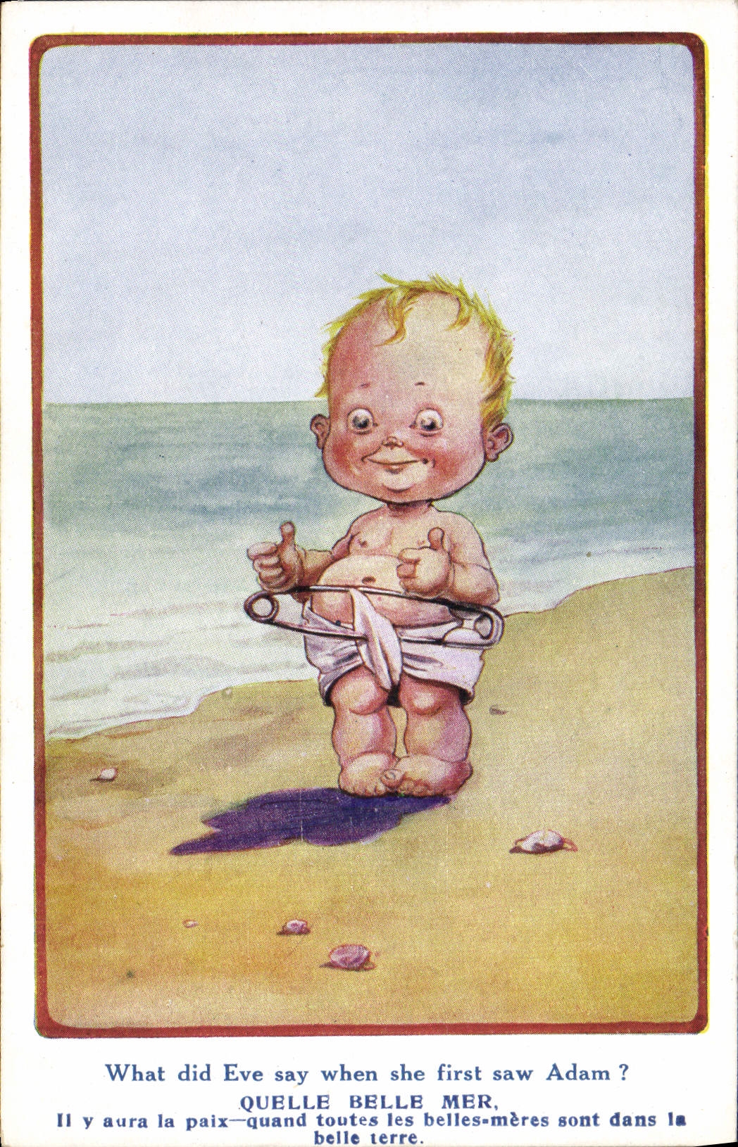 CPA Fantaisie Illustrateur Enfant Eve Adam