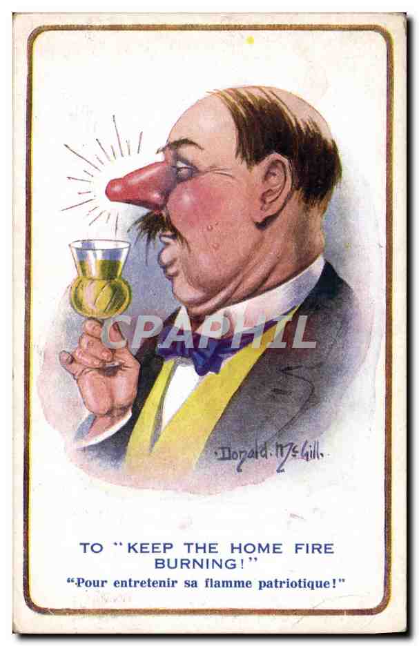 CPA Fantaisie Illustrateur Homme Donald Mc Gill Alcool