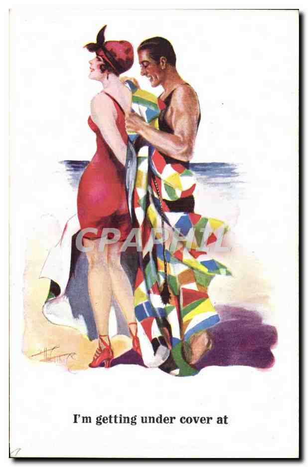 CPA Fantaisie Illustrateur Femme I'm getting under cover at 