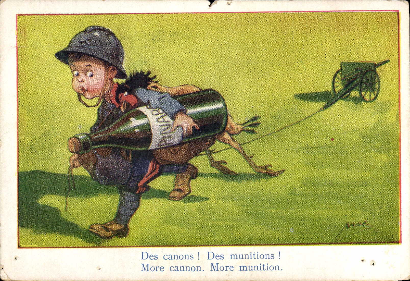 CPA Fantaisie Illustrateur Enfants Militaria Des canons des munitions 
