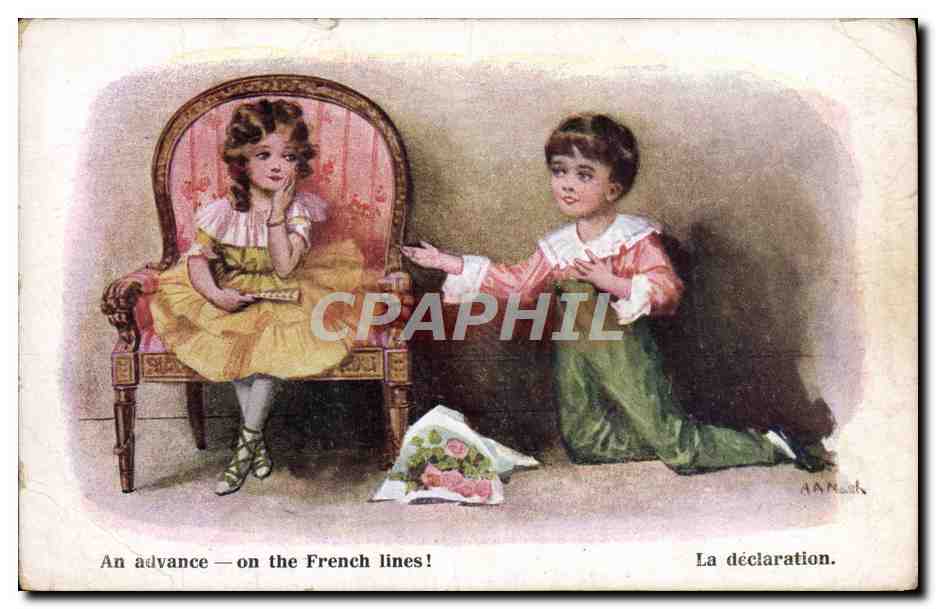 CPA Fantaisie Illustrateur Enfants La declaration