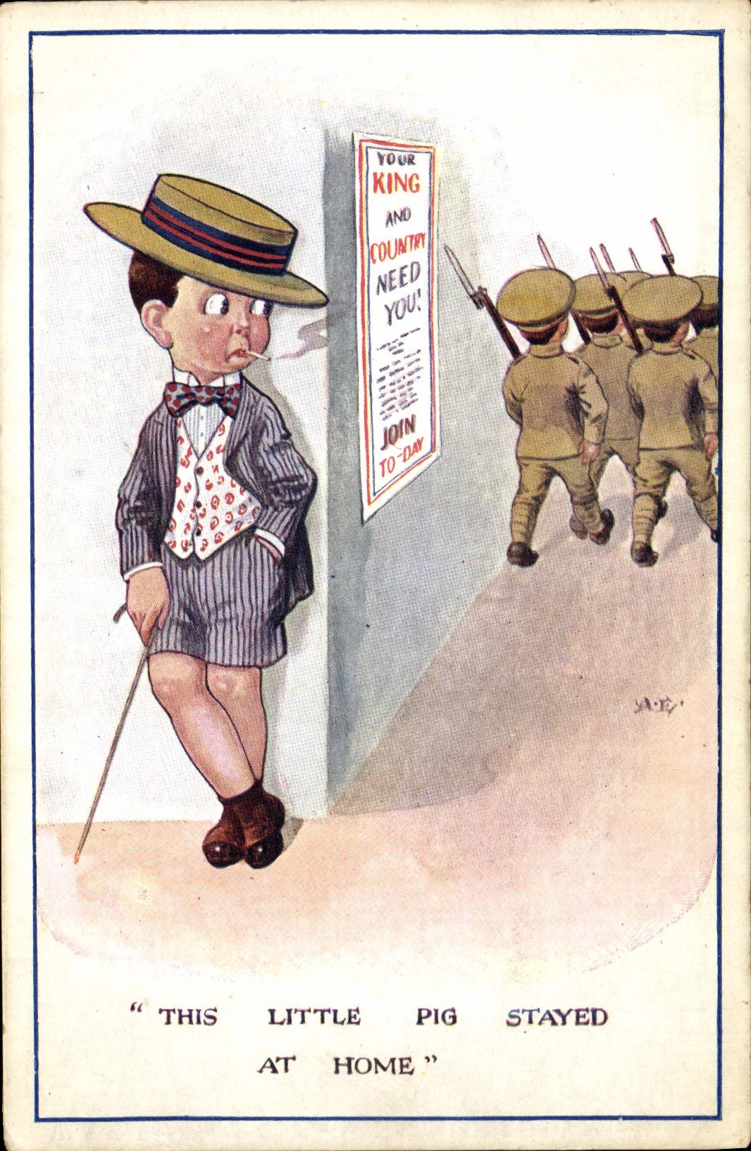 CPA Fantaisie Illustrateur Enfant Soldat Militaria