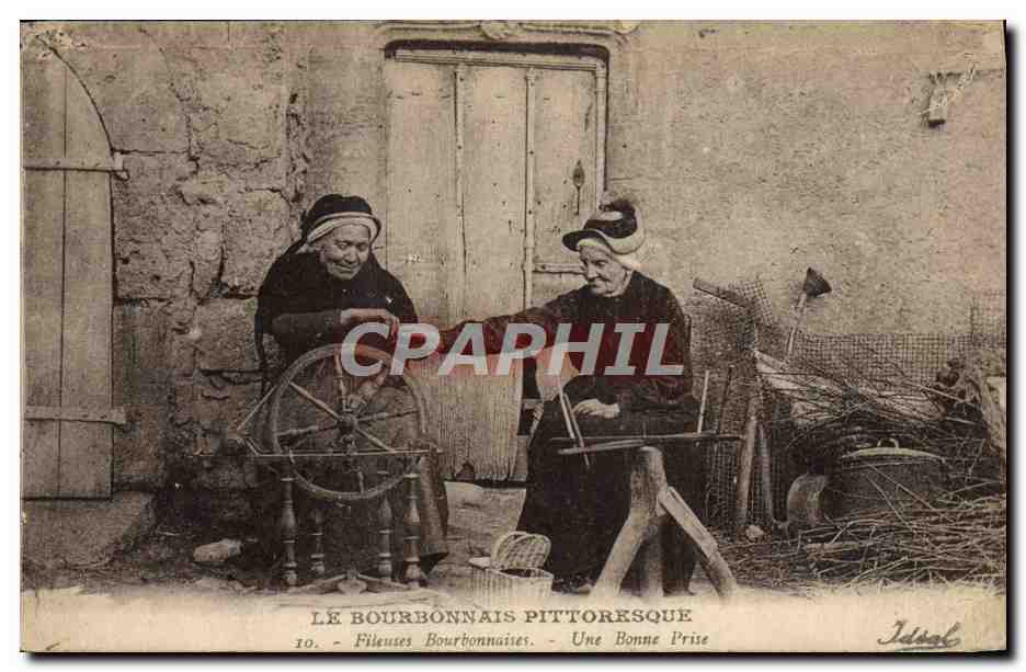 CPA Folklore Le Bourbonnais Fileuses bourbonnaises 