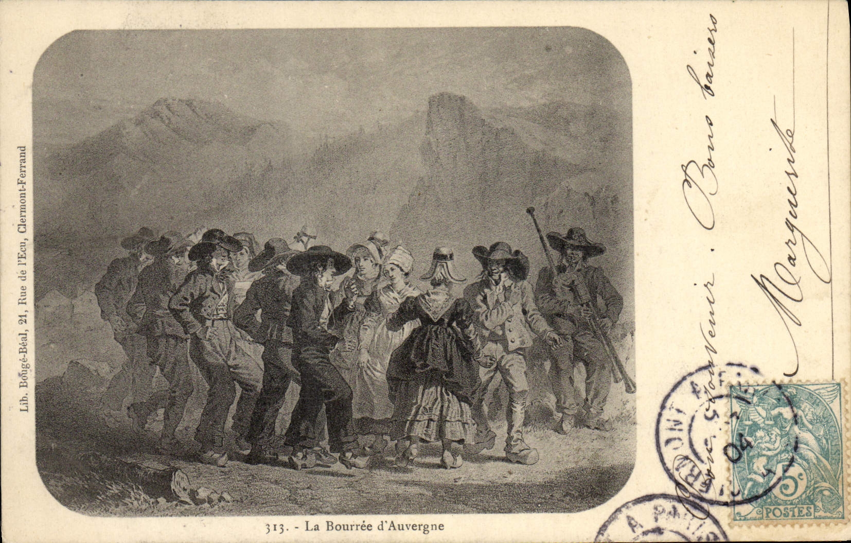 CPA Folklore La bourree d'Auvergne 