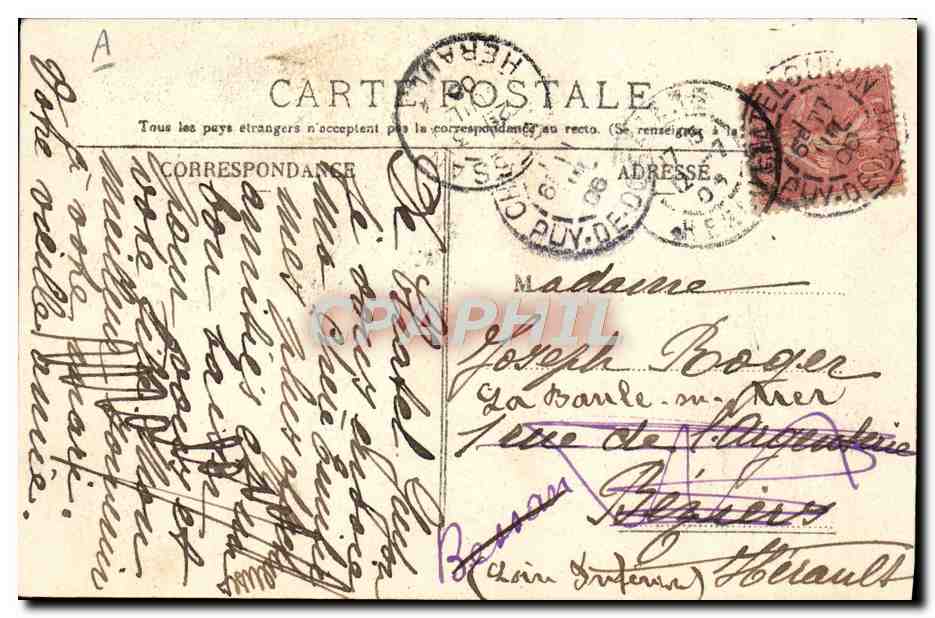 CPA Folklore La bourree d'Auvergne — Verso