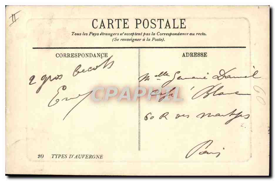 CPA Folklore Auvergne La bourree — Verso