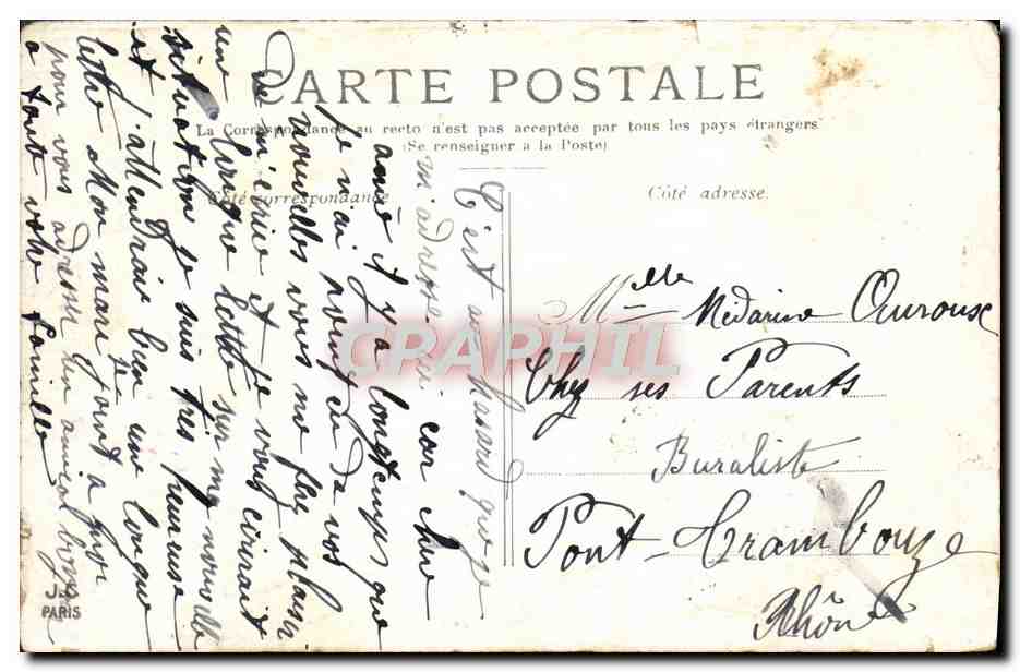 CPA Paris L'Arc de Triomphe des Tuileries — Rückseite