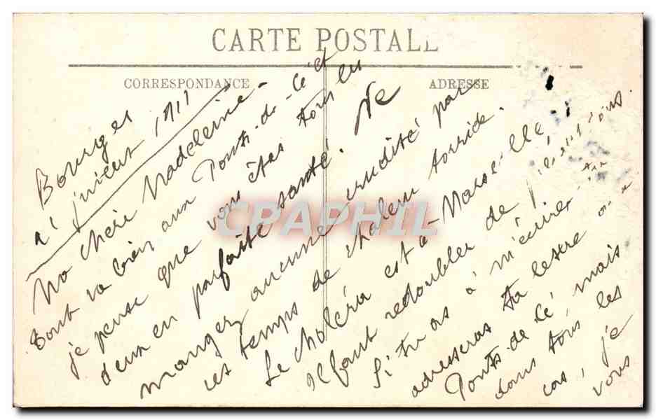 CPA Bourges Panorama — Rückseite