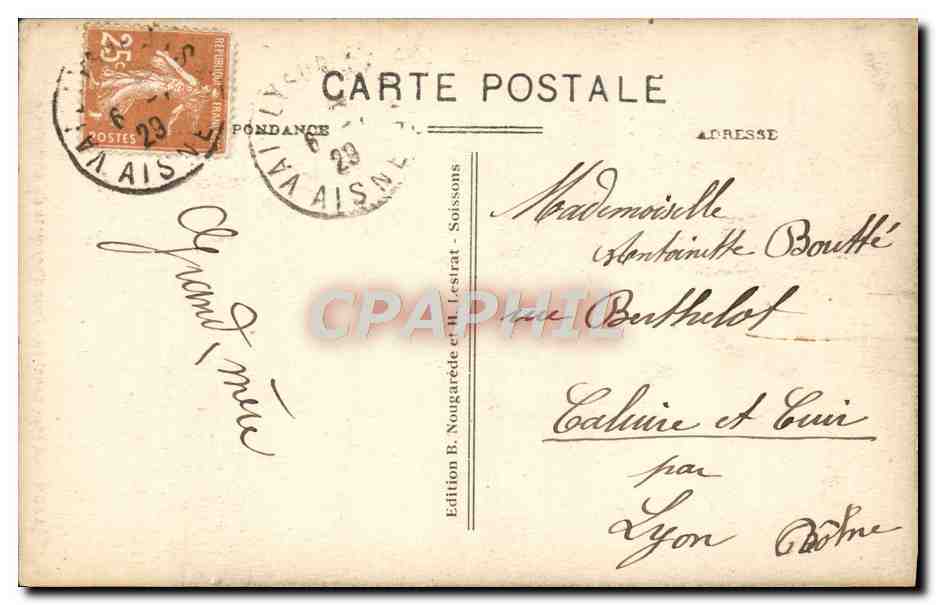 CPA Laon La Tour Penchee Tour d'enceinte du 13eme  — Rückseite