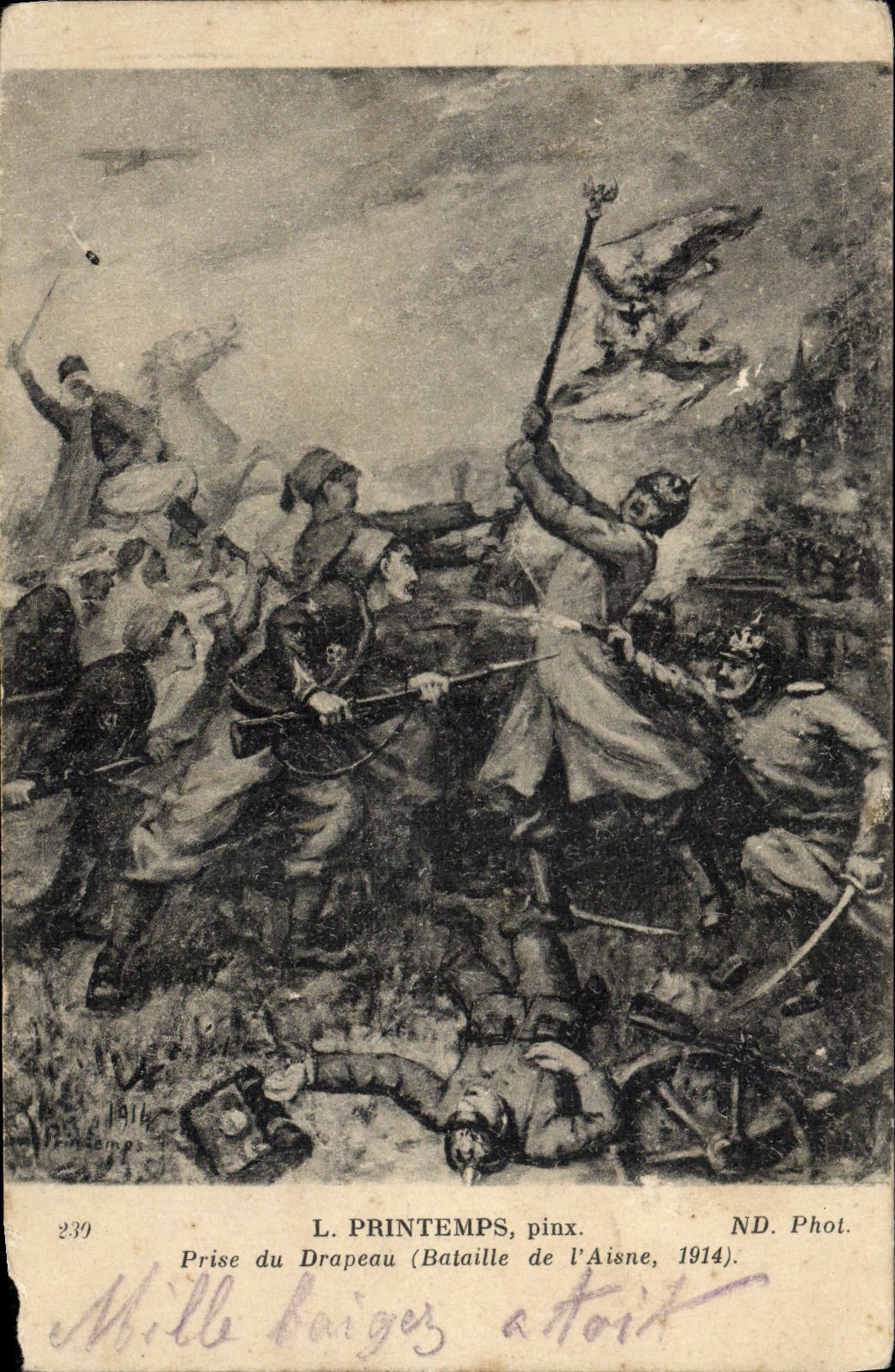 Capture of the Flag (Battle of the Aisne, 1914) — L. Printemps, pinx. ND. Phot. n°239