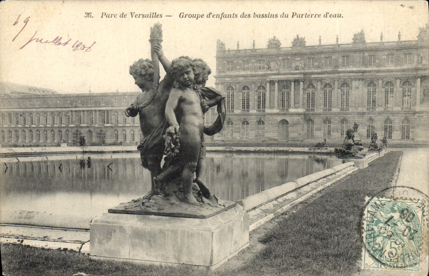 CPA Parc de Versailles Groupe d'enfants des Bassins du parterre d'eau