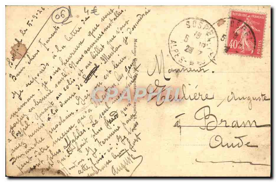 CPA Sospel Vue Generale et la Route de Menton — Rückseite