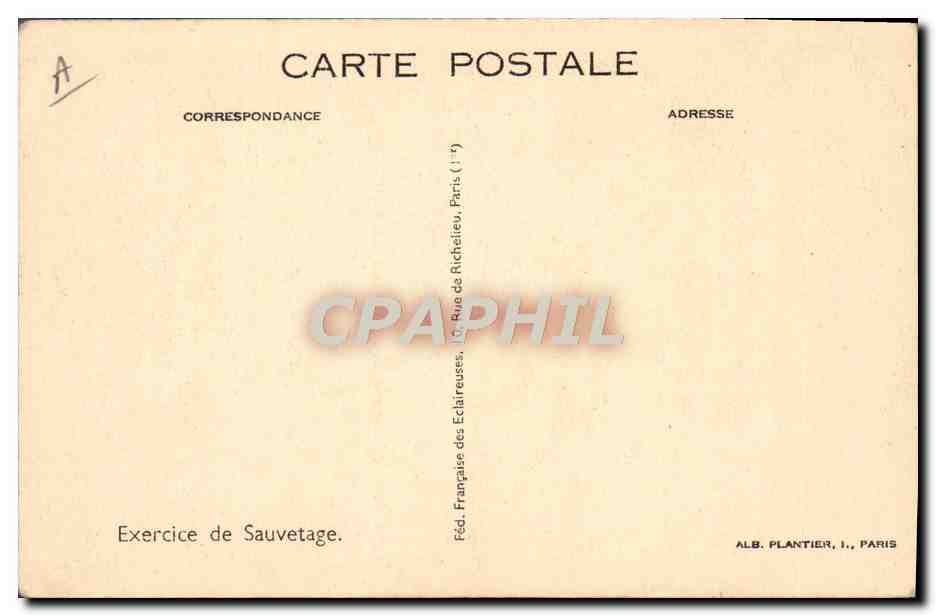 CPA Scout Scoutisme Jamboree Exercice de sauvetage — Rückseite