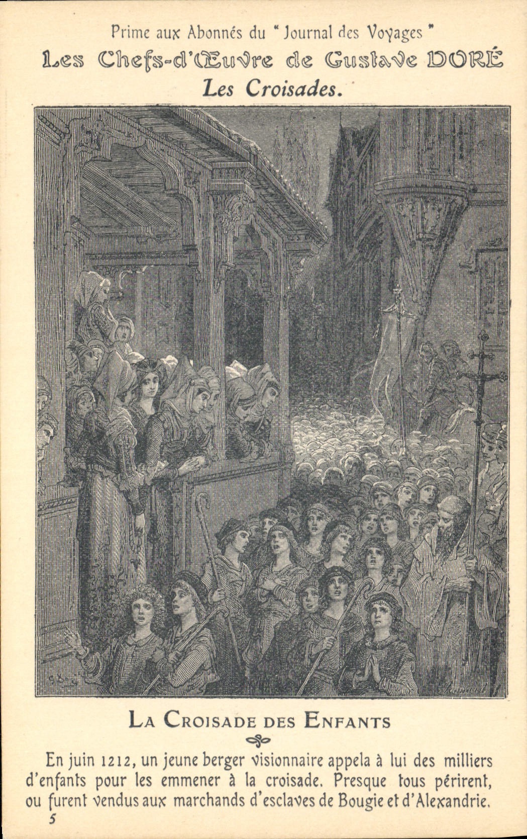 La Croisade des Enfants — Les Chefs-d'Œuvre de Gustave DORÉ — Prime aux Abonnés du Journal des Voyages