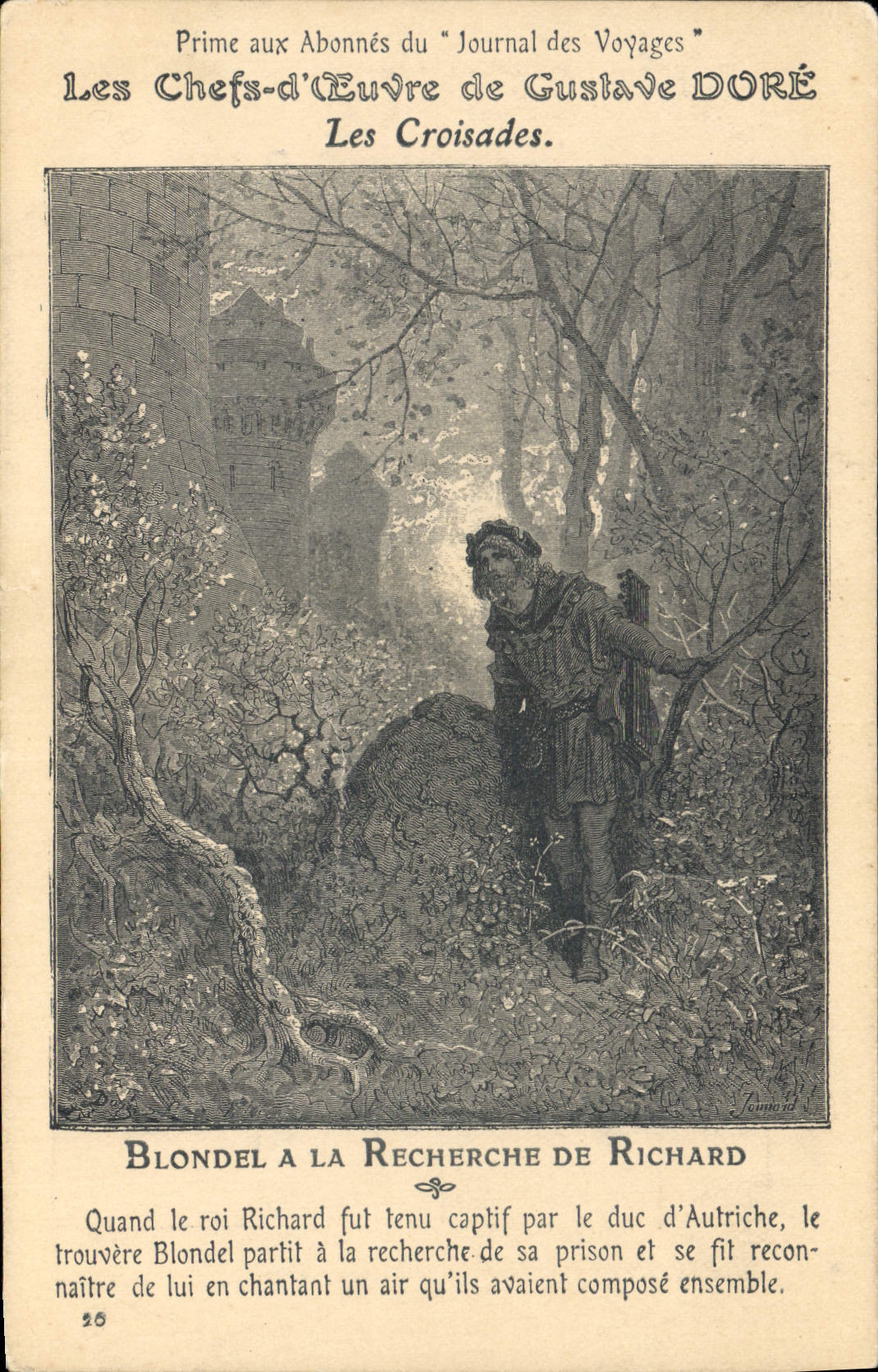 Blondel à la Recherche de Richard — Les Chefs-d'Œuvre de Gustave DORÉ — Prime aux Abonnés du Journal des Voyages