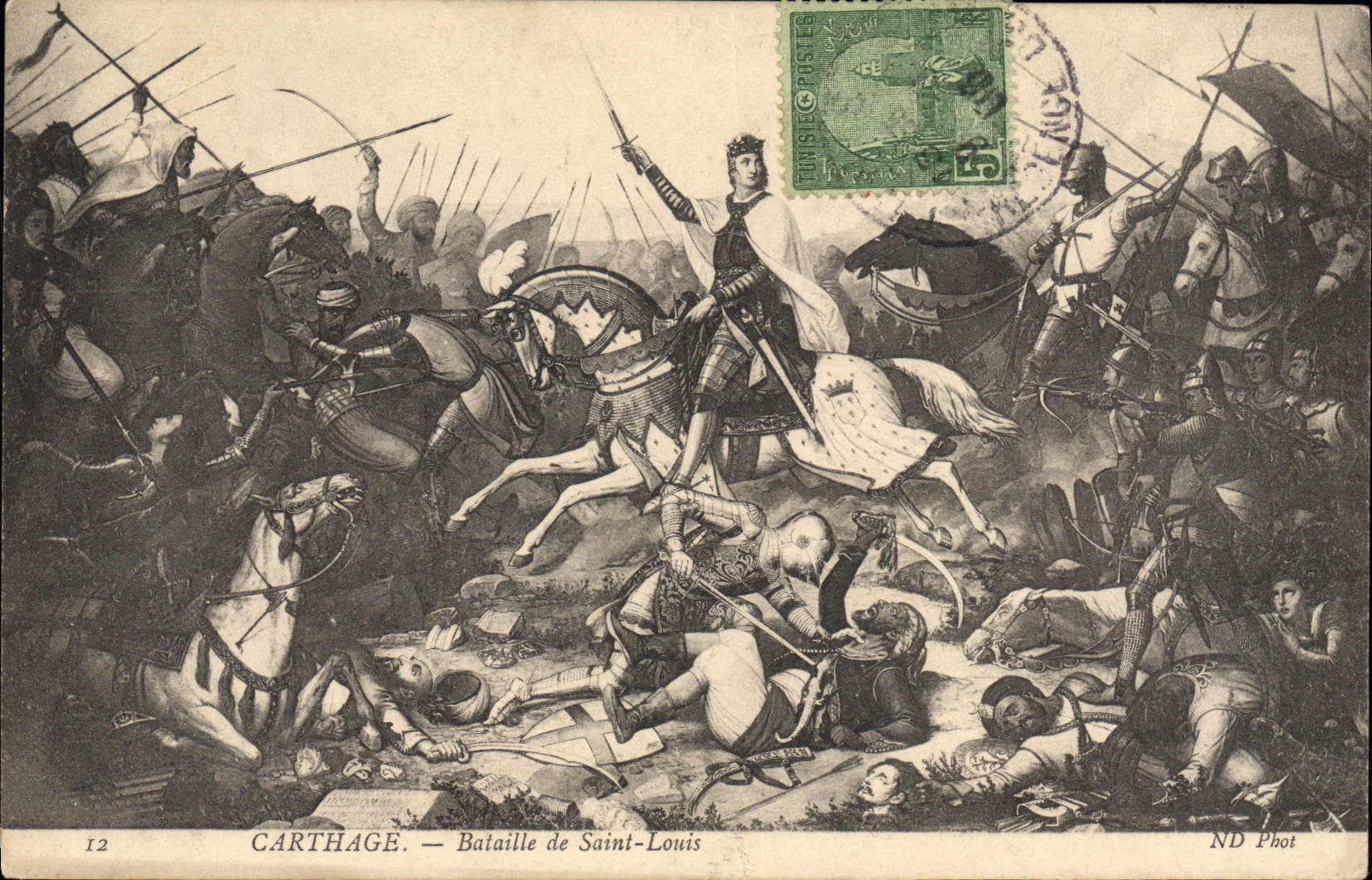 CPA Carthage Bataille de St Louis Croisade Tunisie