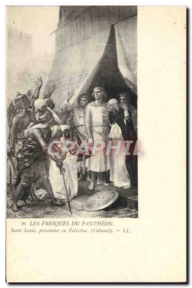 CPA Les fresques du Pantheon Saint Louis prisonnier en Palestine Templier 