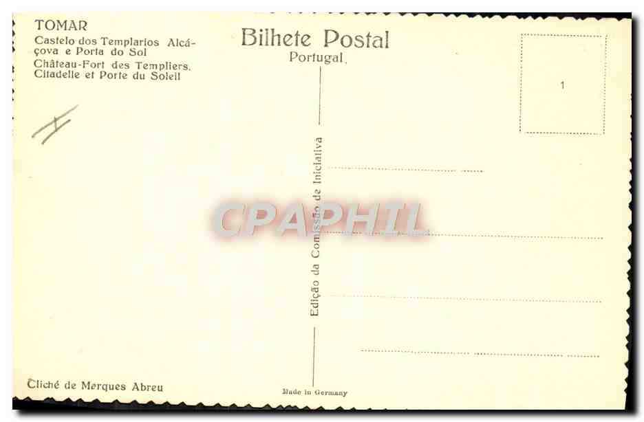 CPA Tomar Chateau fort des templiers Citadelle et porte du soleil — Verso
