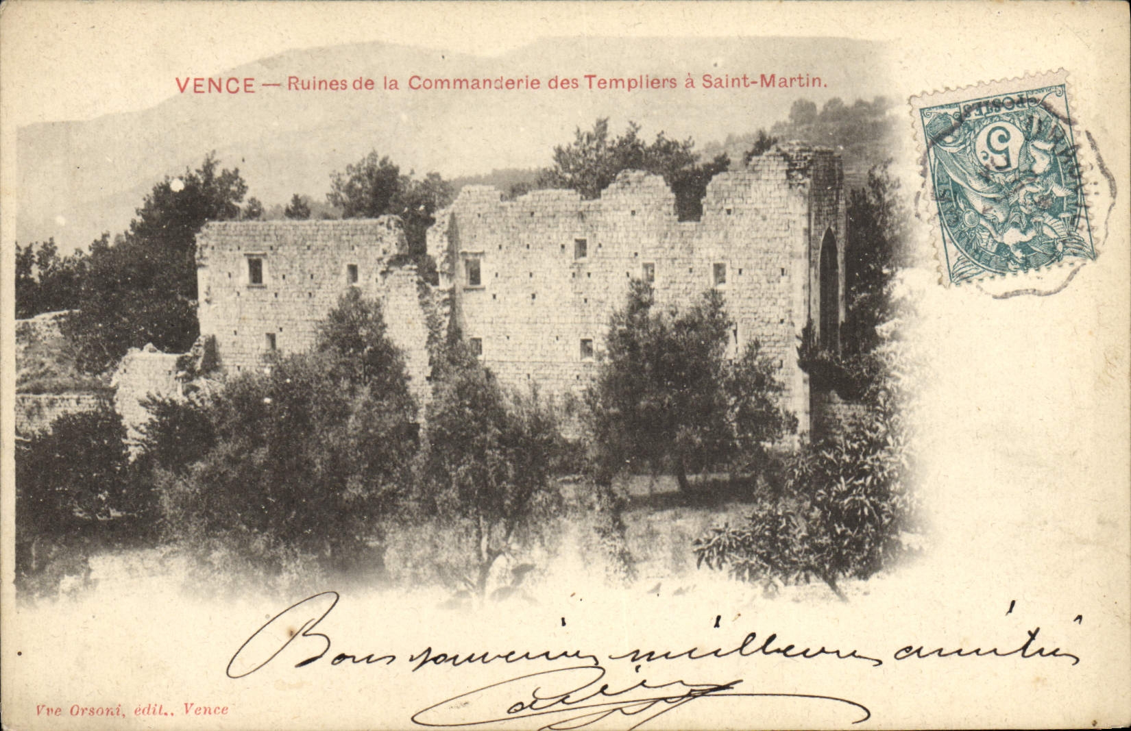 CPA Vence Ruines de la commanderie des templiers a St Martin