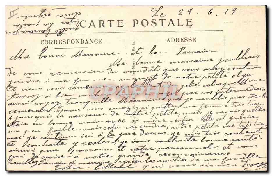 CPA Arras Pharmacie de la gare Militaria — Rückseite