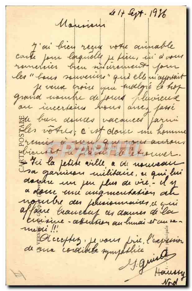 CPA Maison des travailleurs de la Pharmacie Droguerie Garchirey — Rückseite