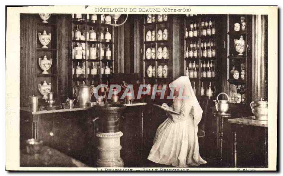 Hôpital de Beaune (Côte-d'Or) — La Pharmacie — Salle Principale — Éditeur F. Béguin