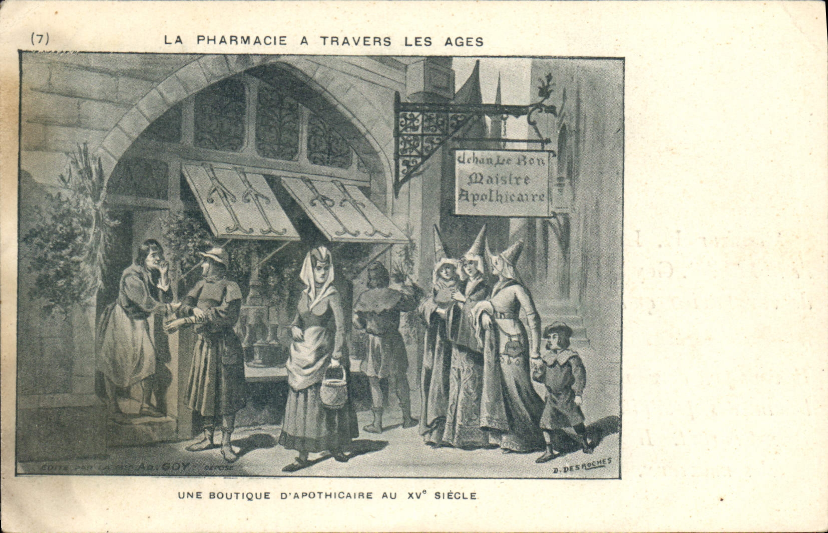 Une boutique d'apothicaire au XVᵉ siècle — D. Des Roches, série (7) — Ad. Goy