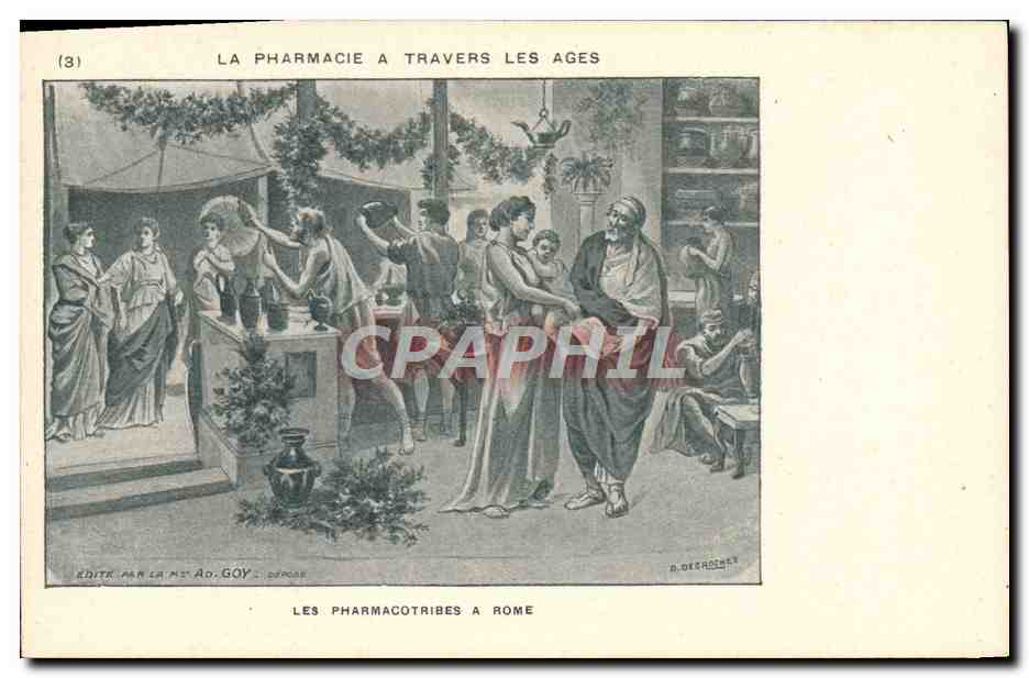 Les Pharmacotribes à Rome — Série 'La Pharmacie à travers les âges' — Éditée par La Mme Ao. Goy, décoration D. Dechomet