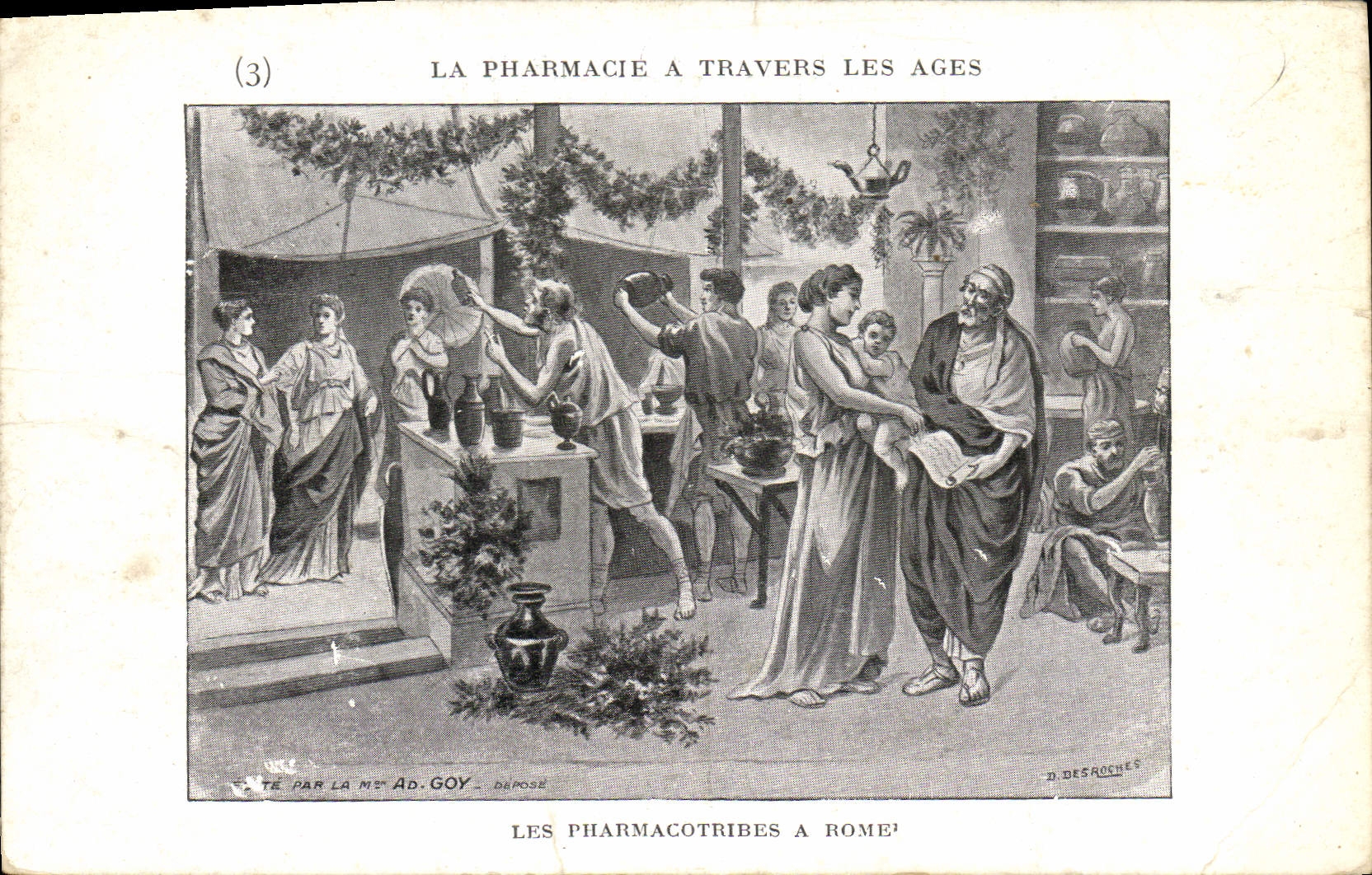 Les Pharmacotribes à Rome — Série 'La Pharmacie à travers les âges' — Ad. Goy, D. Des Roches