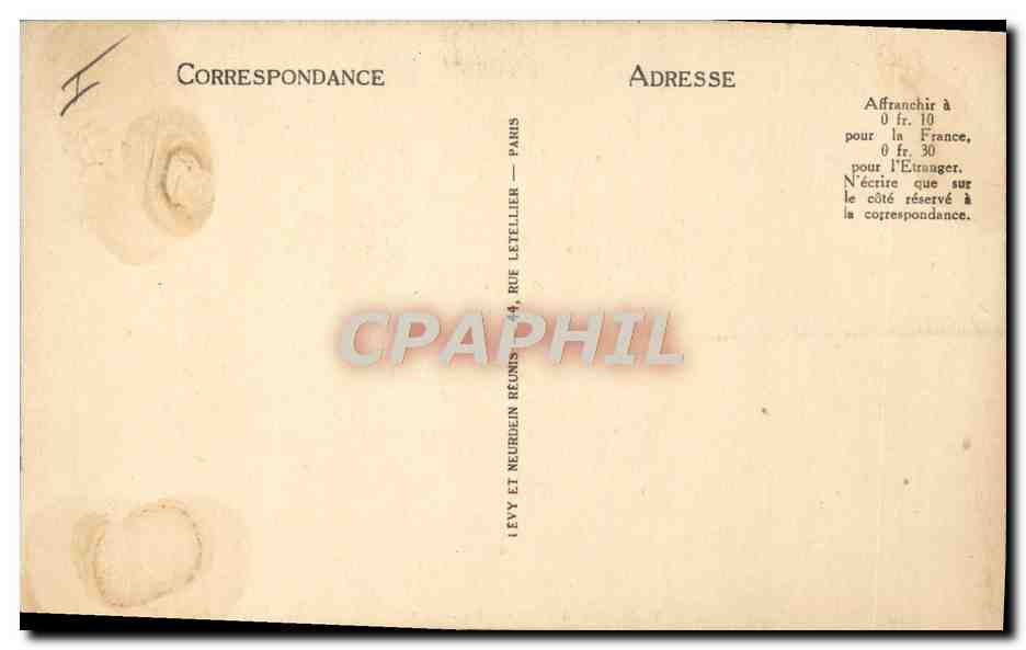 CPA Paris Hopital Pasteur — Rückseite