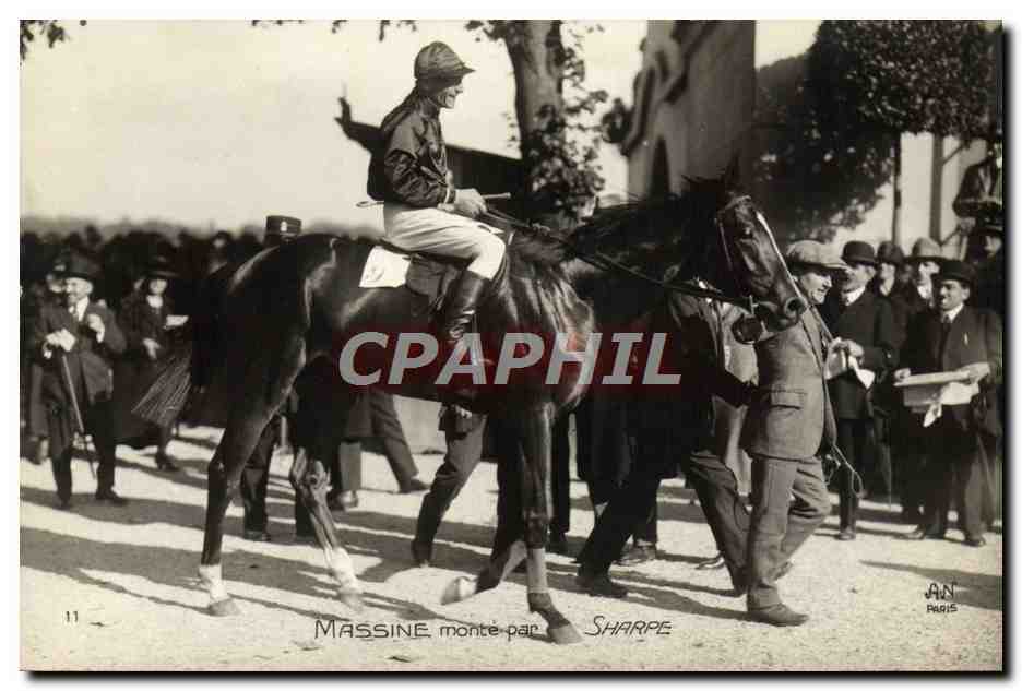 CPA Cheval Equitation Hippisme Massine monte par Sharpe 