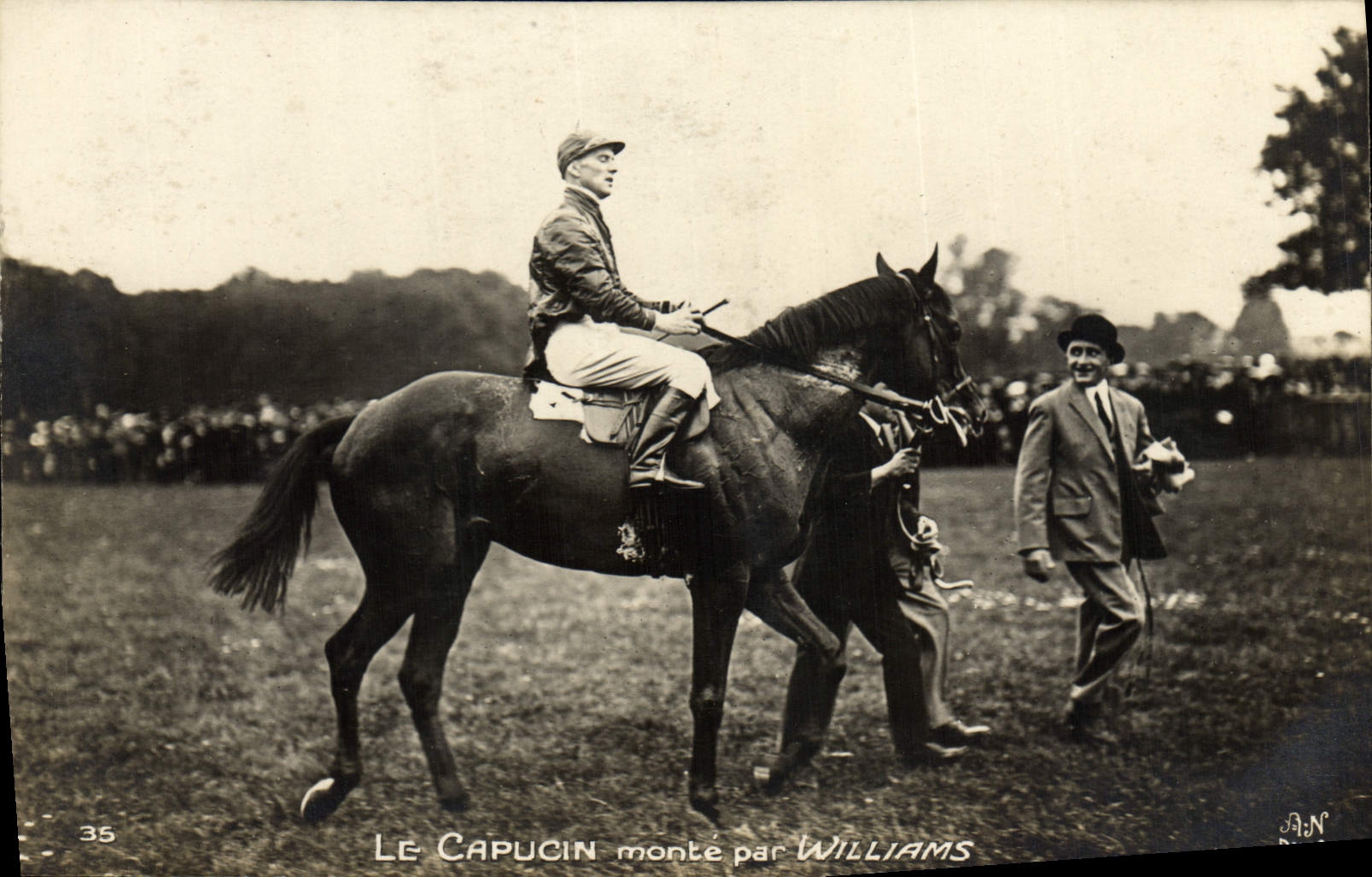 Le Capucin monté par Williams — Jockey Club 1923 — éditeur A.N. n°35