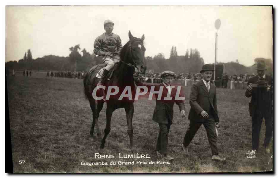 CPA Cheval Equitation Hippisme Reine Lumiere Gagnante du Grand prix de Paris