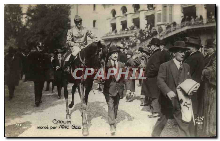 Cadum monté par Mac Gee — course hippique à Paris — éditeur A.N. Paris, n°59